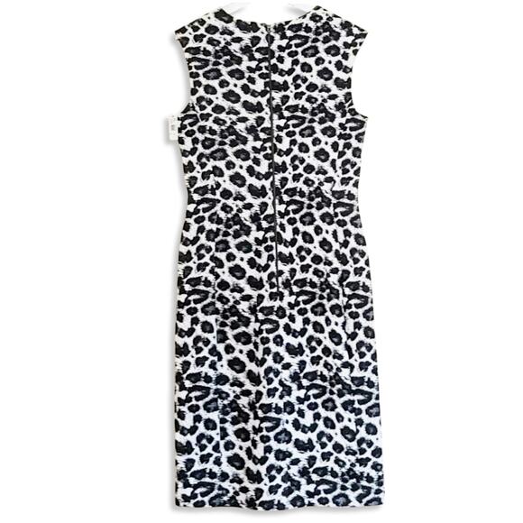 NWT N Natori Women's Plus Snow Leopard Sleeveless Sheath Midi Dress - Picture 8 of 10